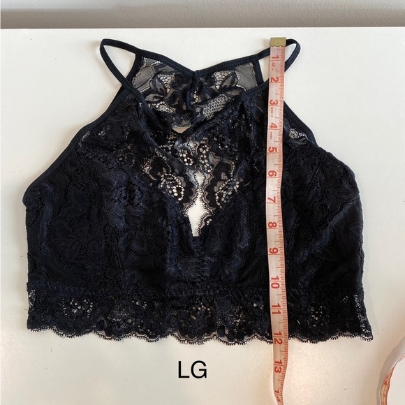 Black bralette with lace crop top small medium large - Picture 11 of 12